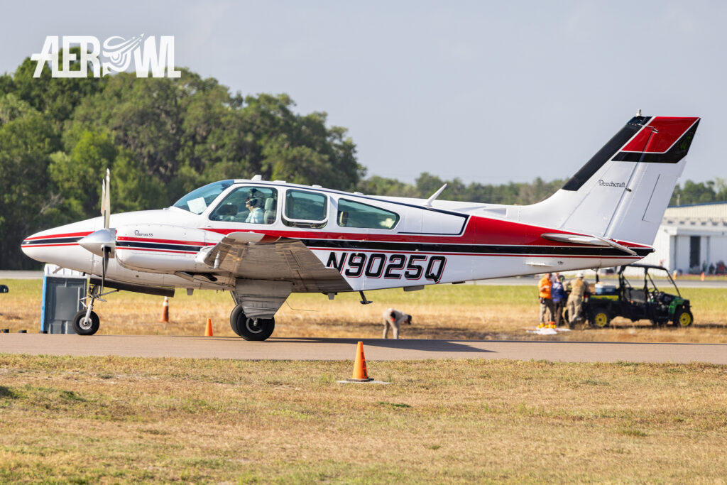 A beautiful 1970 Beechcraft 95-B55 Baron taxiing towards the start during the Sun´n Fun 2025 in Lakeland, Florida.