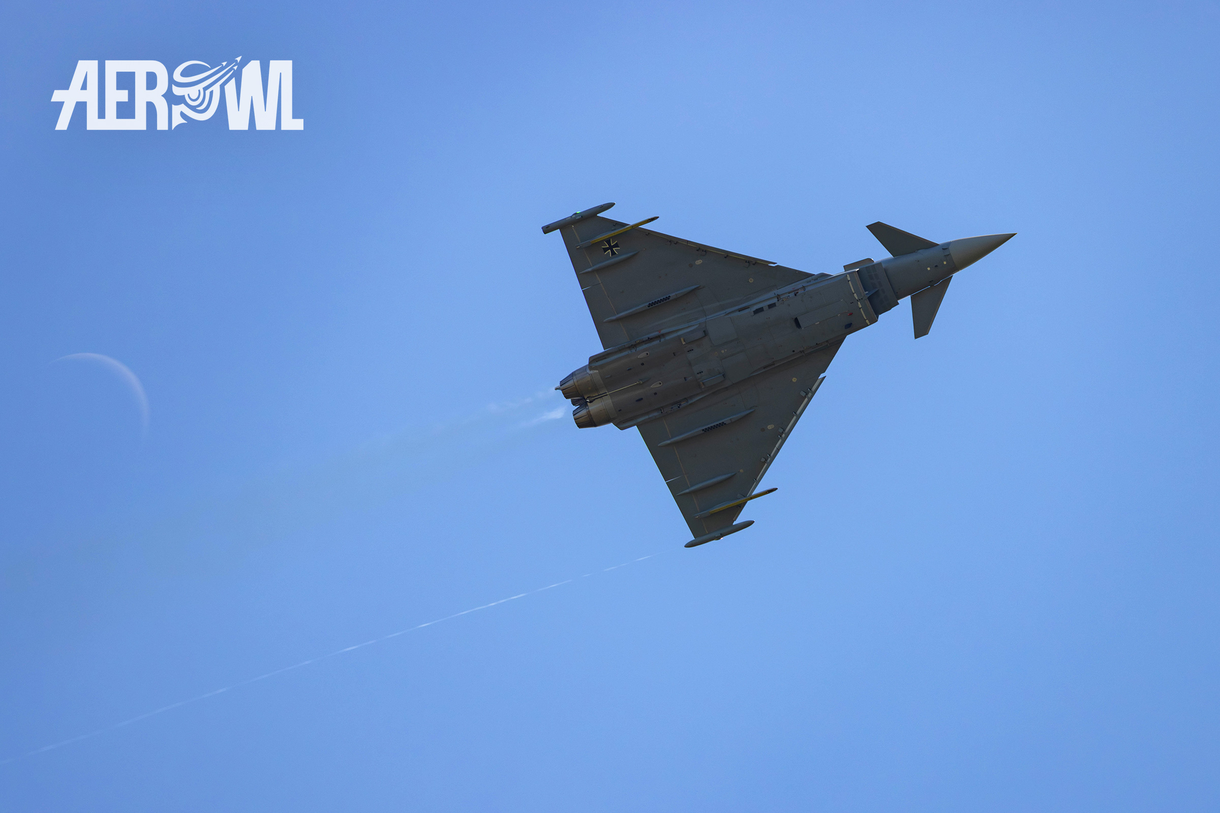 Eurofighter Typhoon air display of the German Air Force during the ILA 2024 in Berlin, Germany.