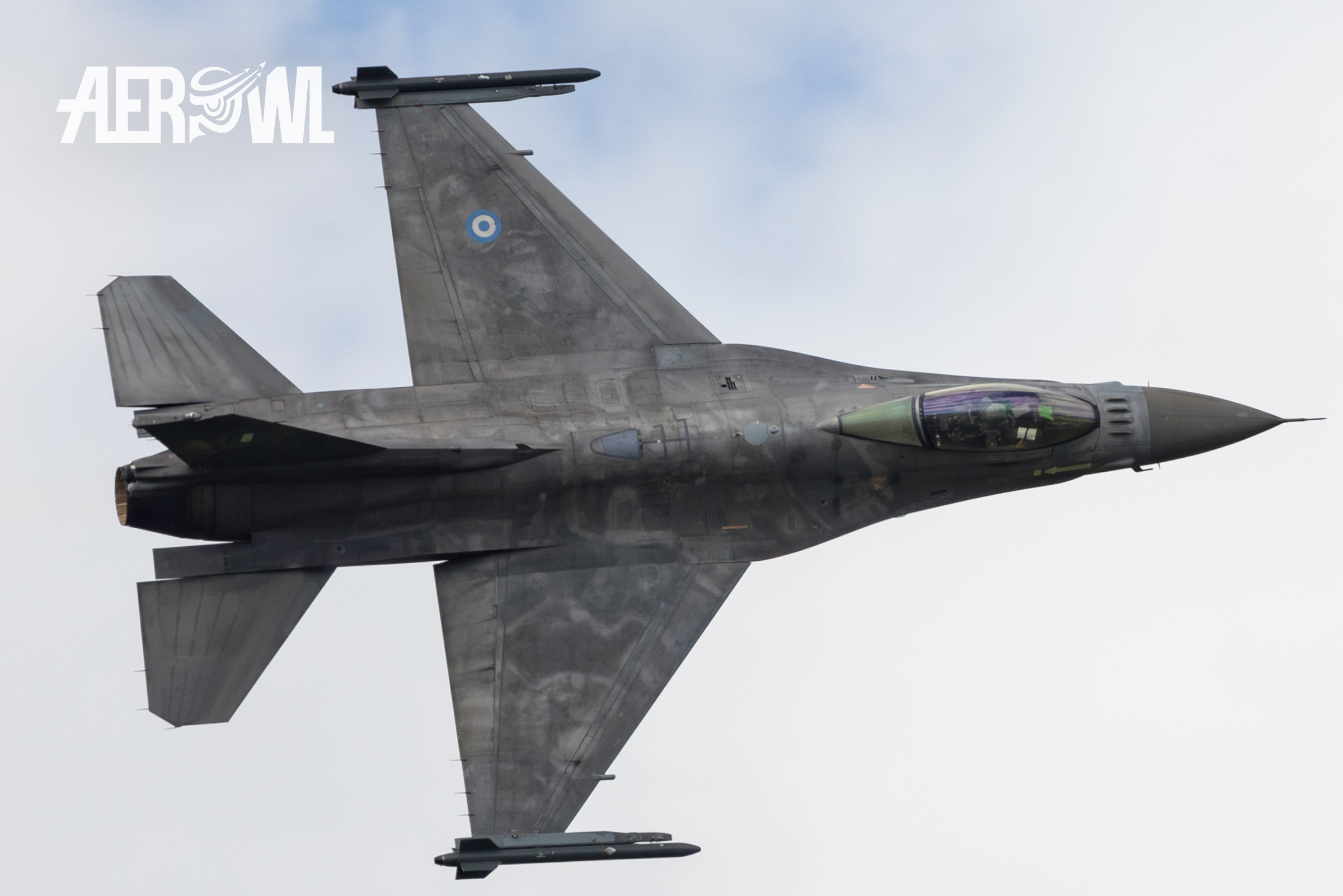 F-16 Demo Team Zeus (Lockheed Martin F-16C Fighting Falcon) air display at the AirPower24 in Zeltweg, Austria.