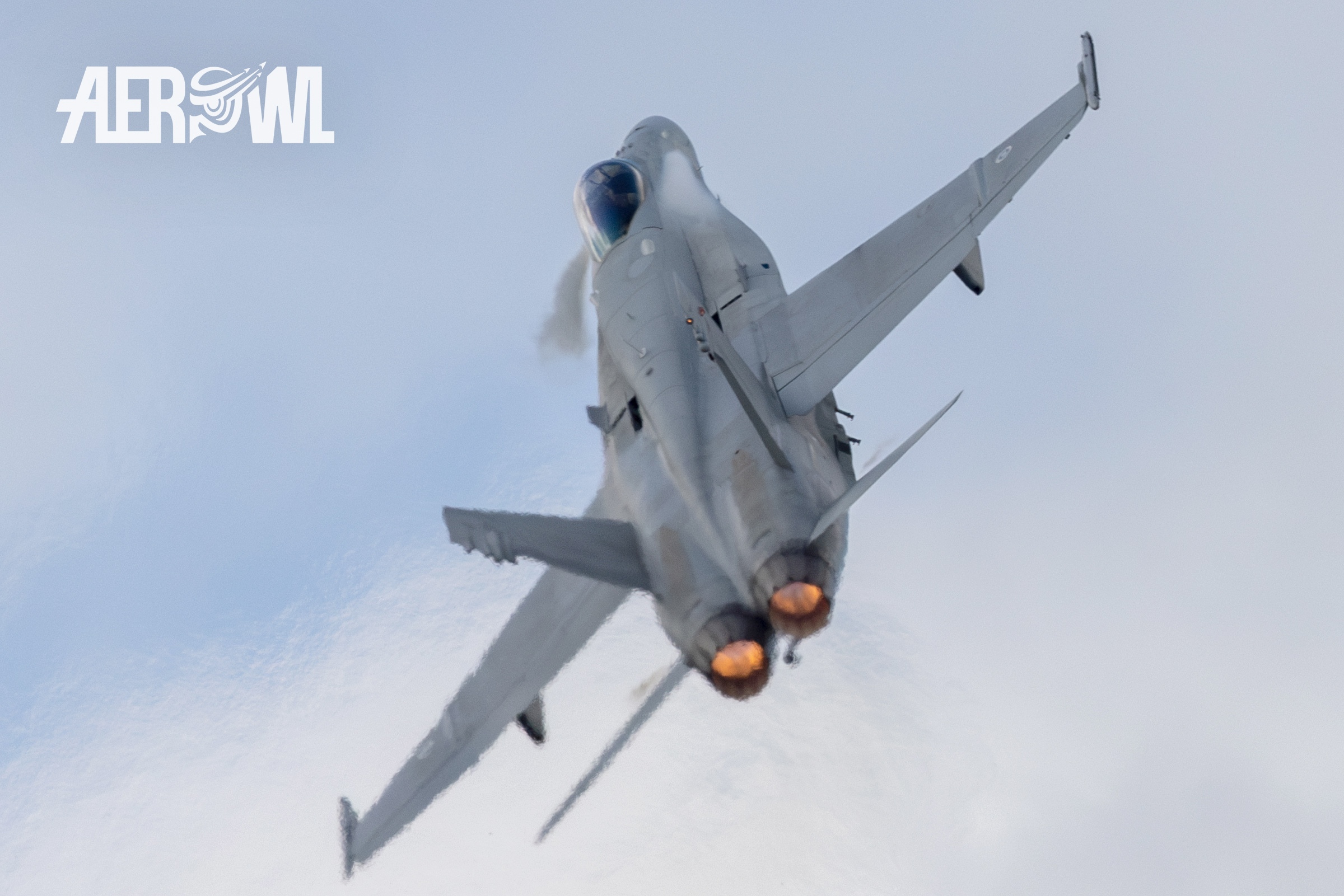 A Boeing F/A-18F Super Hornet of the U.S. Navy presenting climbing its afterburner during its air display at the NAS Key West Southernmost Air Spectacular in Florida.