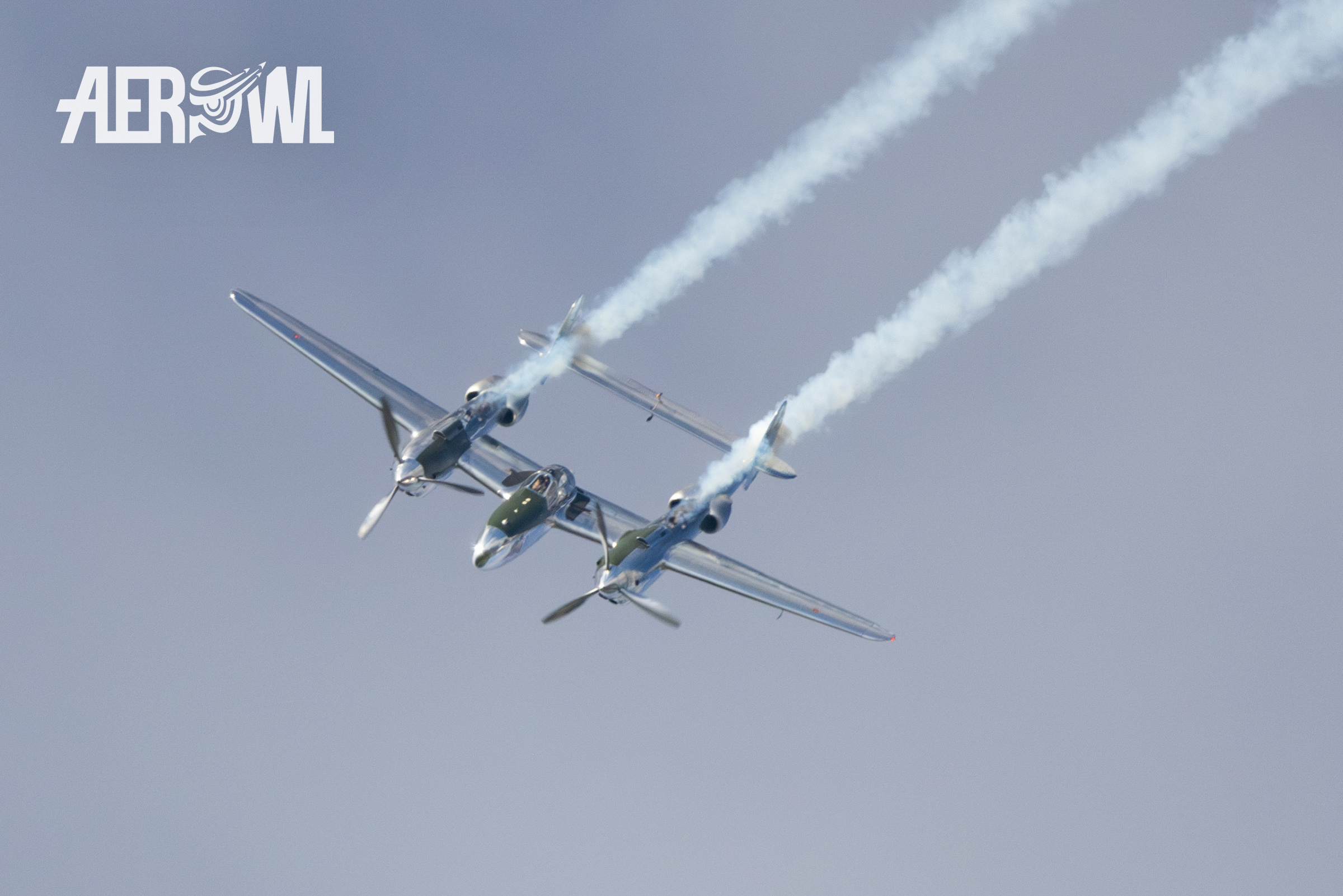 Lockheed P-38 Lightning of the Flying Bulls Fixed Wing Formation during its air display at the AirPower24 in Zeltweg, Austria.