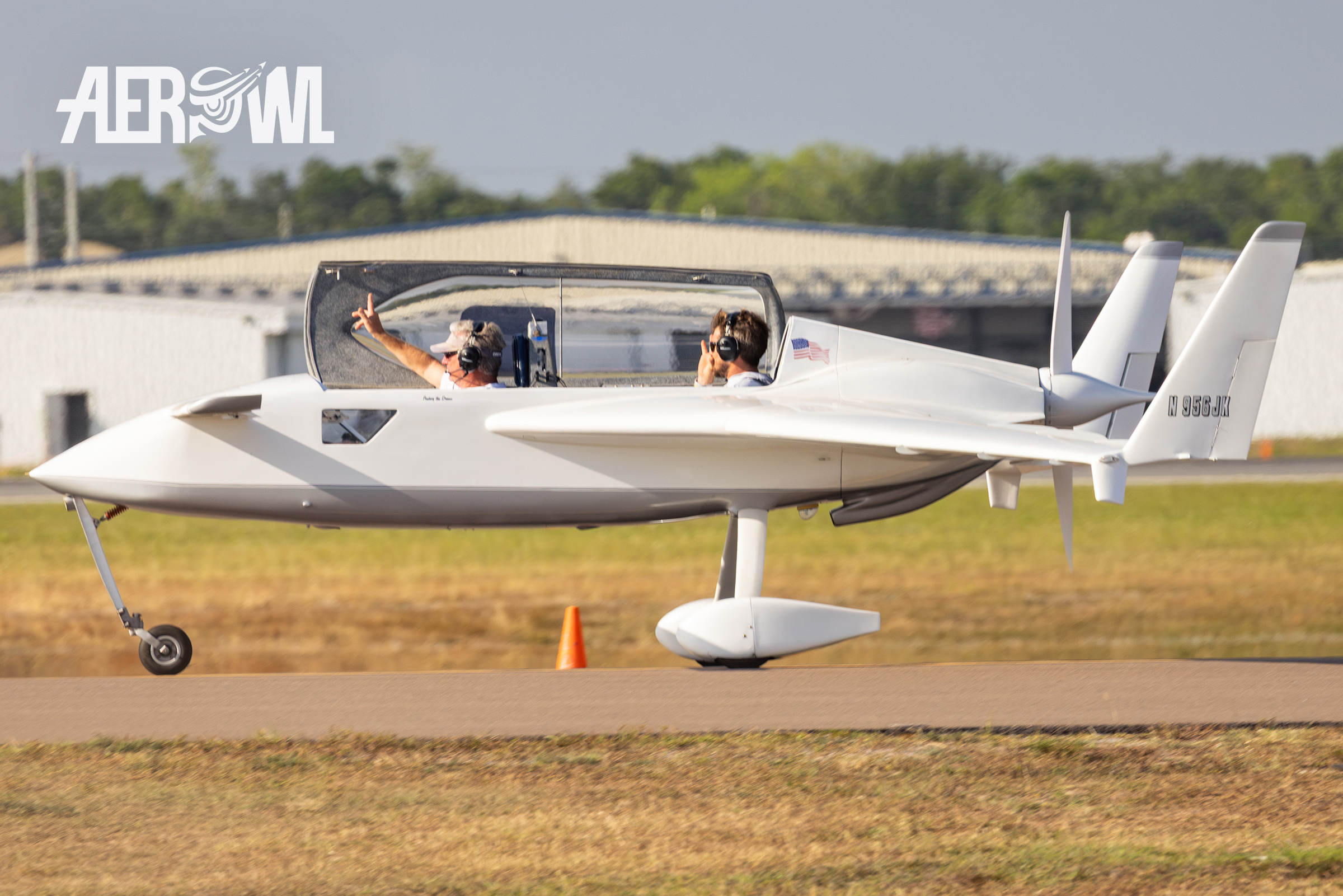 A relative rare 2014 Rutan VariEze designed by Burt Rutan heading towards the runway during the Sun'n Fun 2025 in Lakeland, Florida.