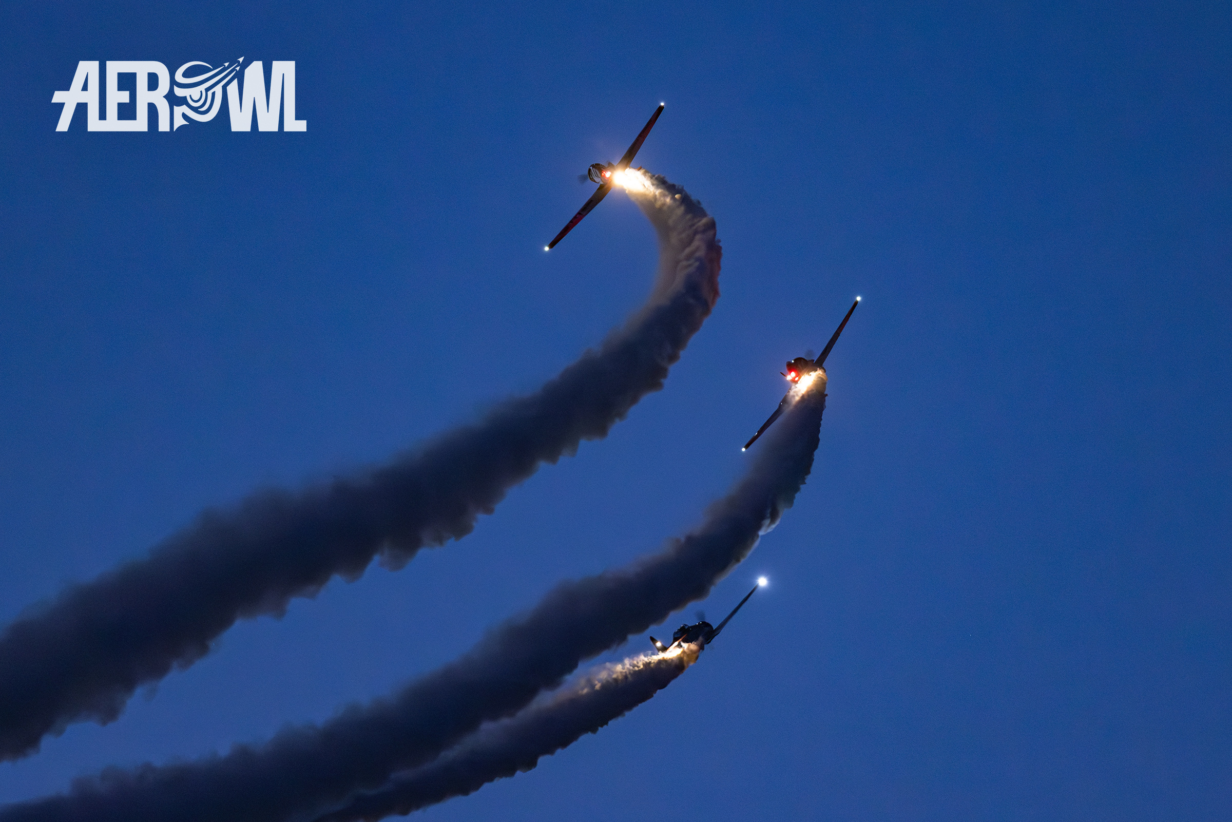 Titan Aerobatic Team - North American AT-6 "Texan" evening show during the Sun´n Fun 2025 in Lakeland, Florida.