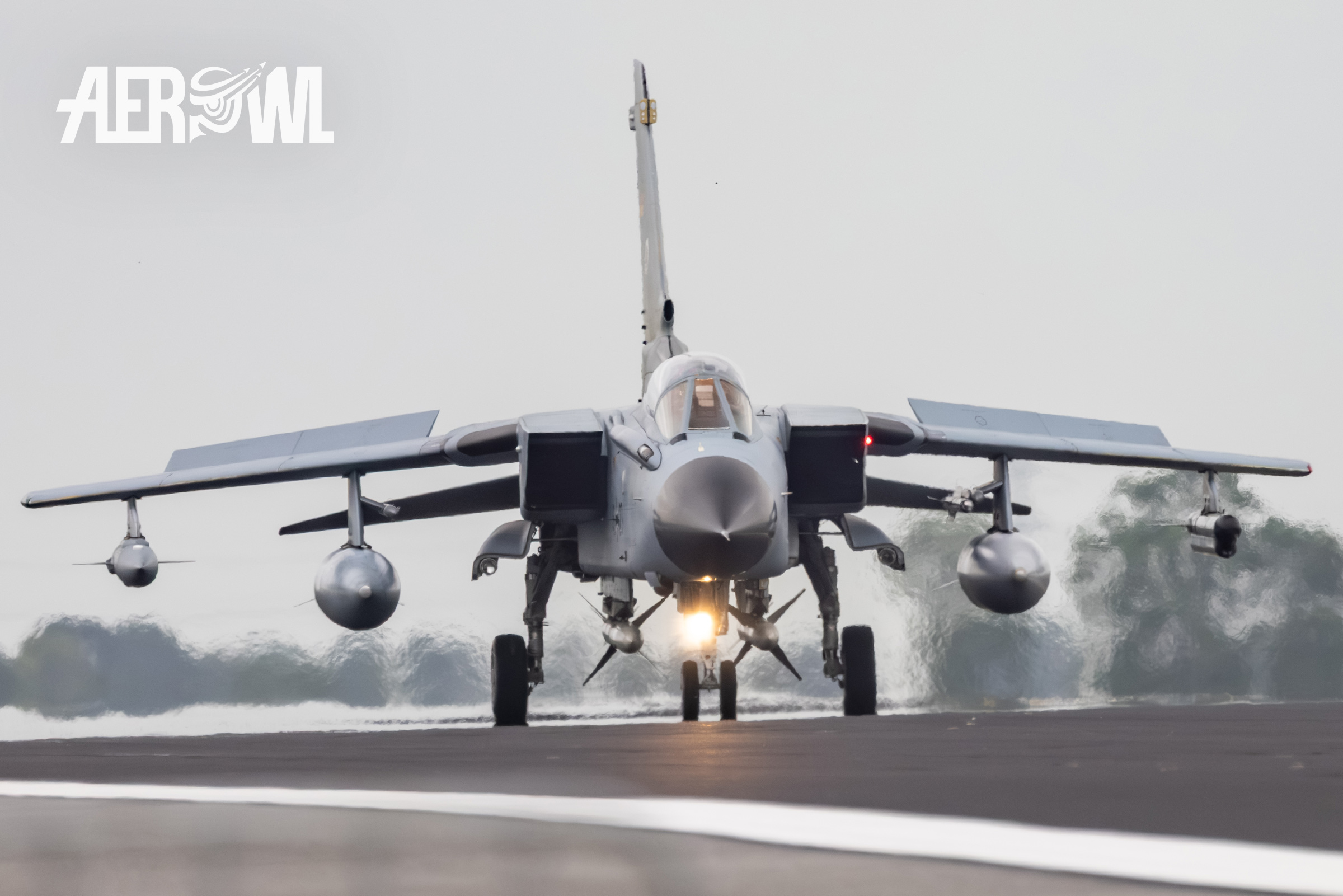 A Luftwaffengeschwader 51 „Immelmann“ Tornado ECR taxiing towards it´s shelter after the great show at the German Armed Forces Day (Tag der Bundeswehr) 2025 in Jagel, Schleswig-Holstein, Germany.