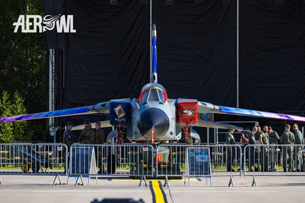 The Tornado IDS, sporting its space-themed 70th-anniversary livery, on static display at Fliegerhorst Laage during the Tag der Bundeswehr 2026.