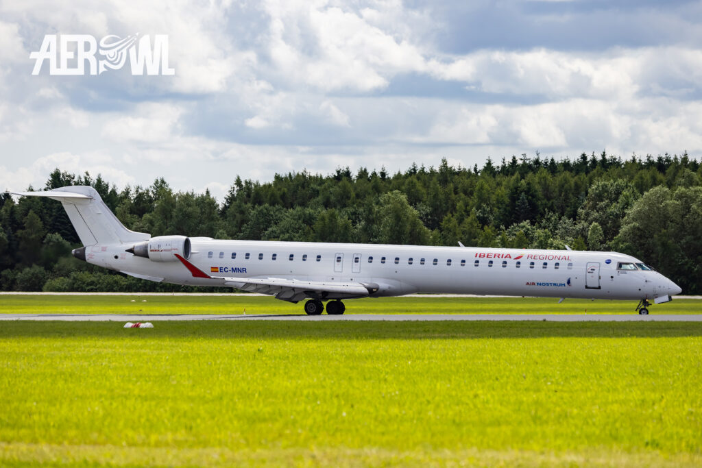 An Iberia Regional Bombardier CRJ-1000 appears during the Tag der Bundeswehr 2026 at Fliegerhorst Laage, Germany