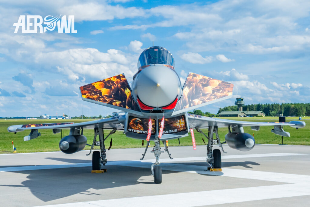 Agressiv view of the Eurofighter 31+18 at the Tage der Bundeswehr 2026 at the Fliegerhorst Laage - Tactical Air Force Wing 73 -.