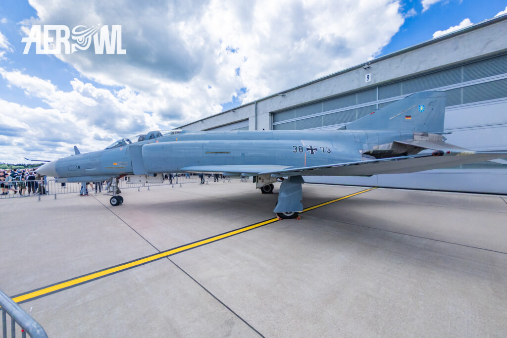 F-4F Phantom 38+73 on static display at the Tag der Bundeswehr 2026 at Fliegerhorst Laage in Germany.