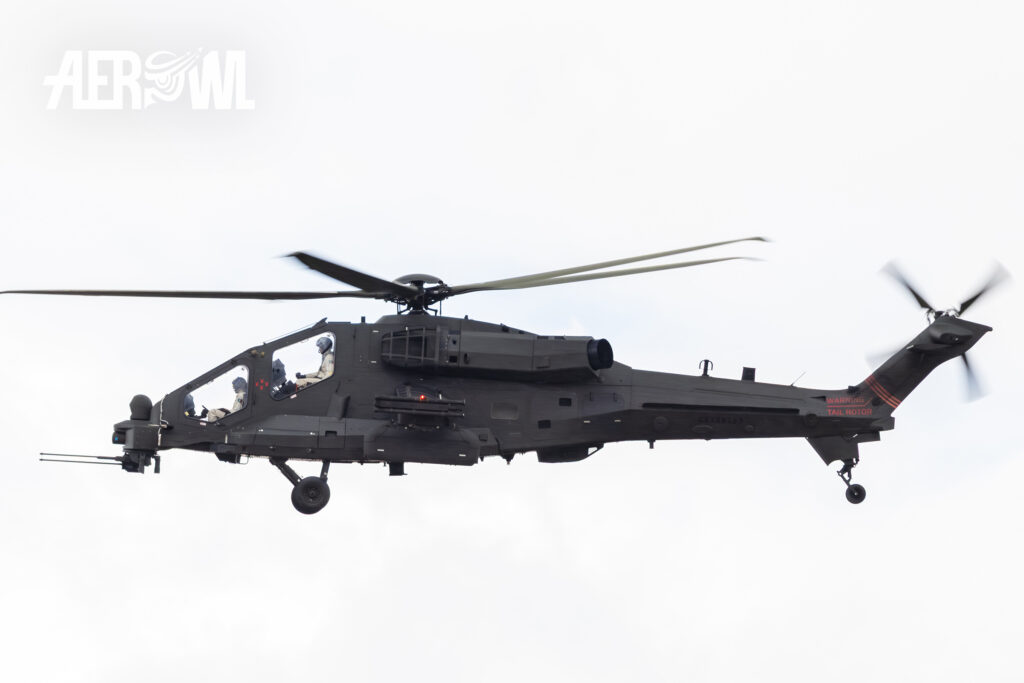 The Leonardo AW249 Fenice on its way home over Runway 06R/24L (south) at BER Berlin Brandenburg Airport during the ILA Berlin 2026.