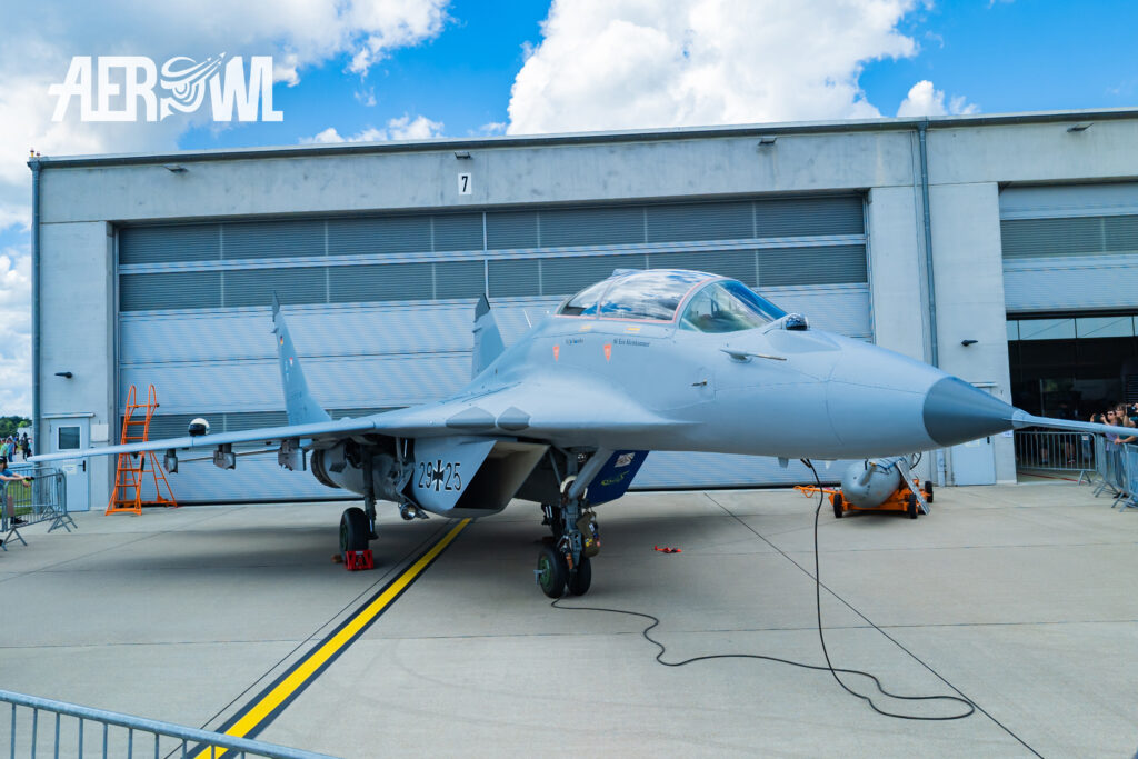 Bundeswehr MiG-29UB on static display at Fliegerhorst Lage during the Tag der Bundeswehr 2026.