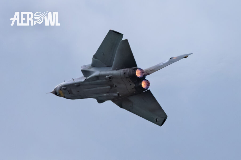 A hard turning Tornado IDS in it´s show at the Tag der Bundeswehr 2026 at the Fliegerhorst Laage - Tactical Air Force Wing 73 in Germany.