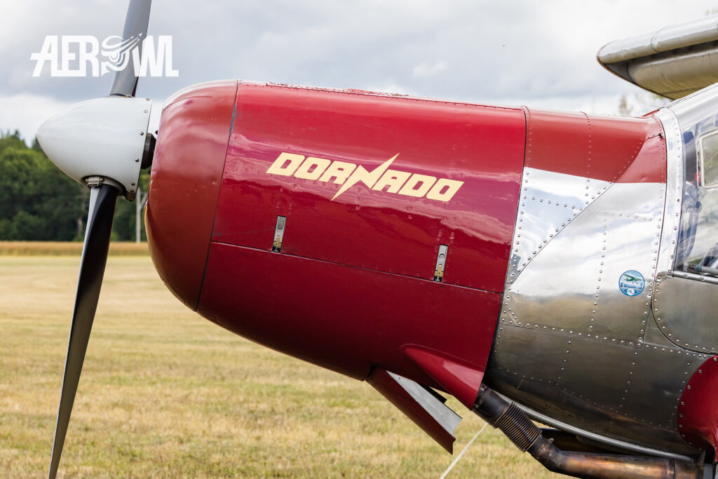 The Dornier Do-27B1 “D-EOZY,” nicknamed “Dornado,” is on display at the Bienenfarm in Brandenburg as part of the “Stearman & Friends 2026” event.