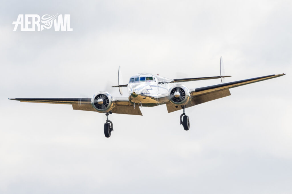 A special guest at the Stearman & Friends 2026 event at the Bienenfarm in Brandenburg was the Lockheed 12 Electra Junior with the registration numbers N18130 / G-AFGN.