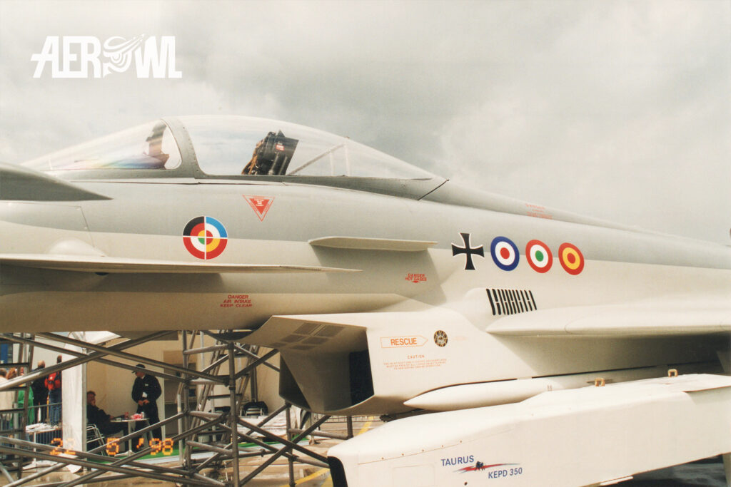 Eurofighter Typhoon prototype on static display during ILA 1998 in Berlin-Schönefeld.